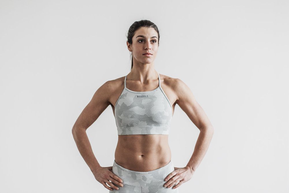 NOBULL Women's High-Neck Sports Bras - Glacier Camo - Ireland (3126EPZYN)